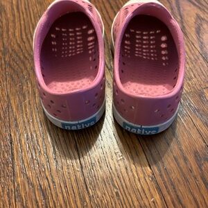 Gently worn Toddler size 8 pink native shoes
